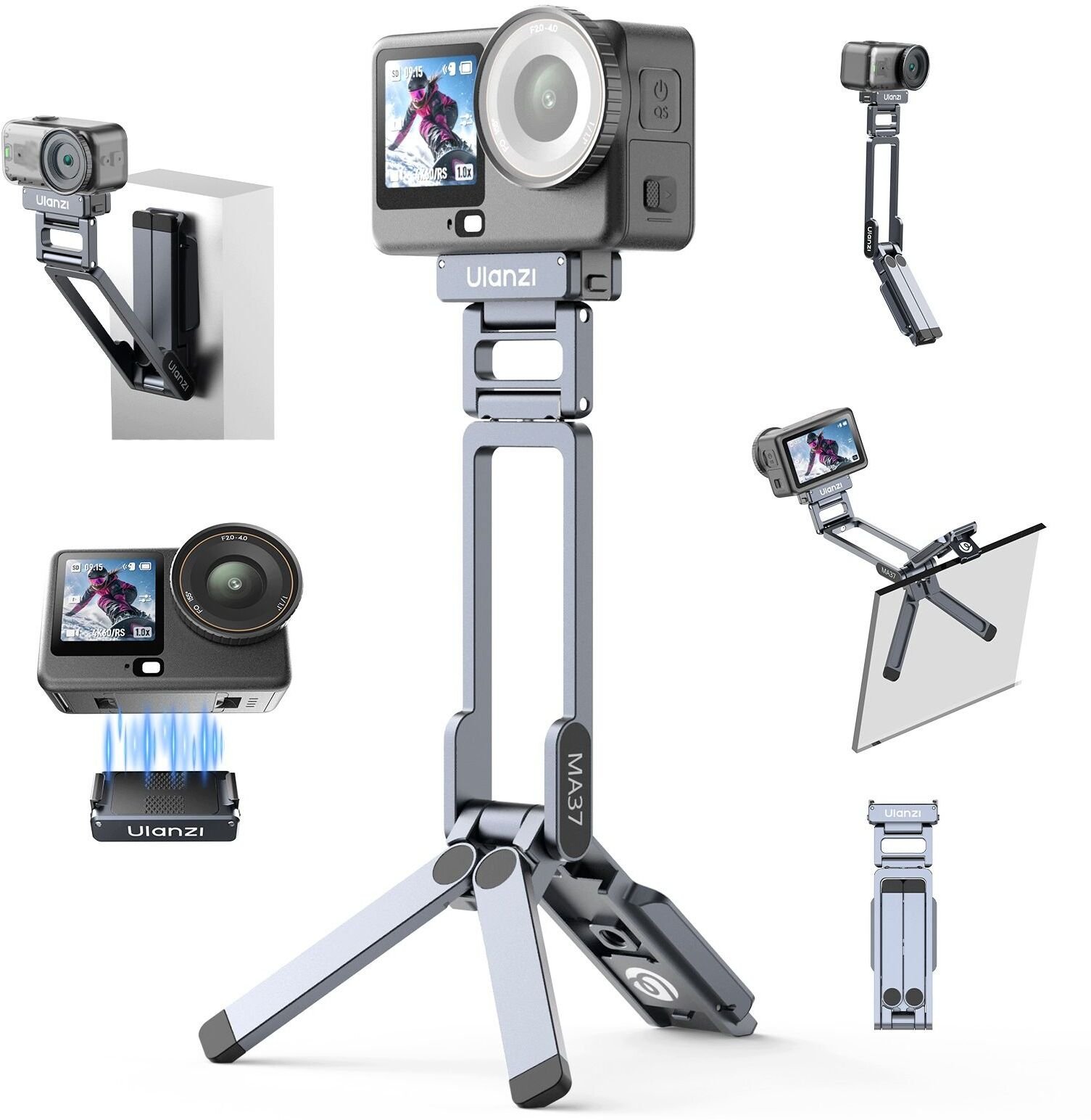 Statyw Ulanzi Magnetyczny Mini Statyw Grip Dji Osmo Action 6 Nano Arca-swiss / / Ma37 / Szary (SB119...
