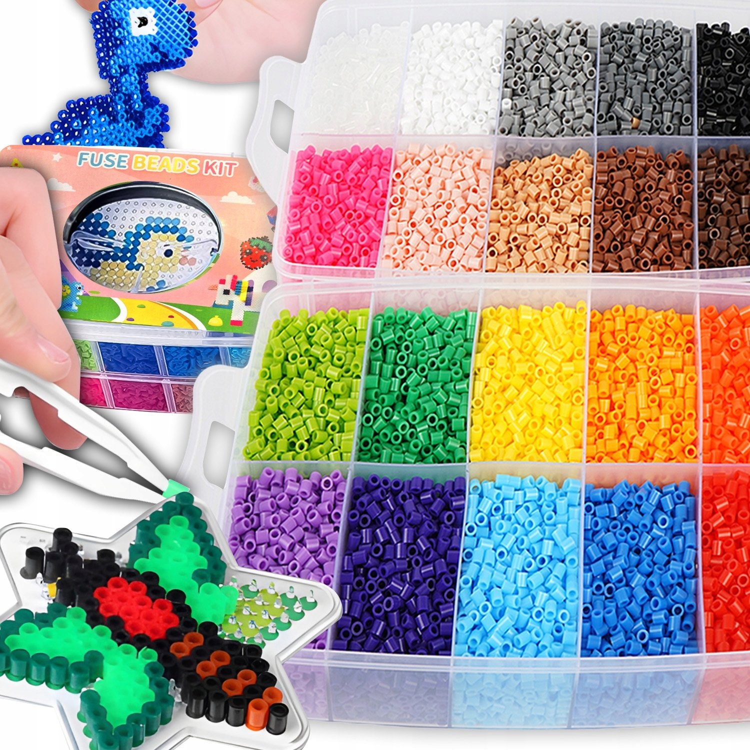 Prasowanka Koraliki Do Prasowania Szablony Kuferek Zestaw XXXXXL 24000el