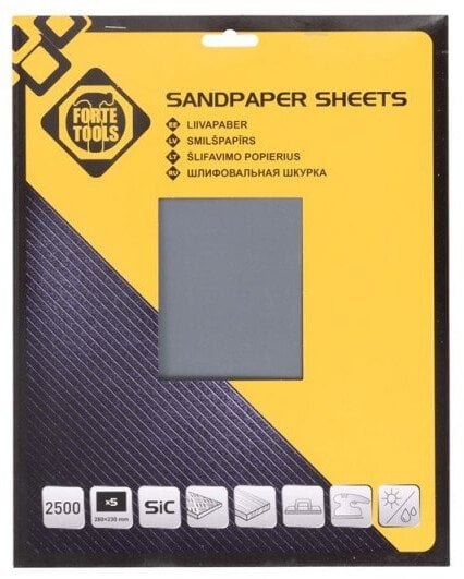 Forte Tools SAND PAPER MET NO2500 230X280 5PCS FT