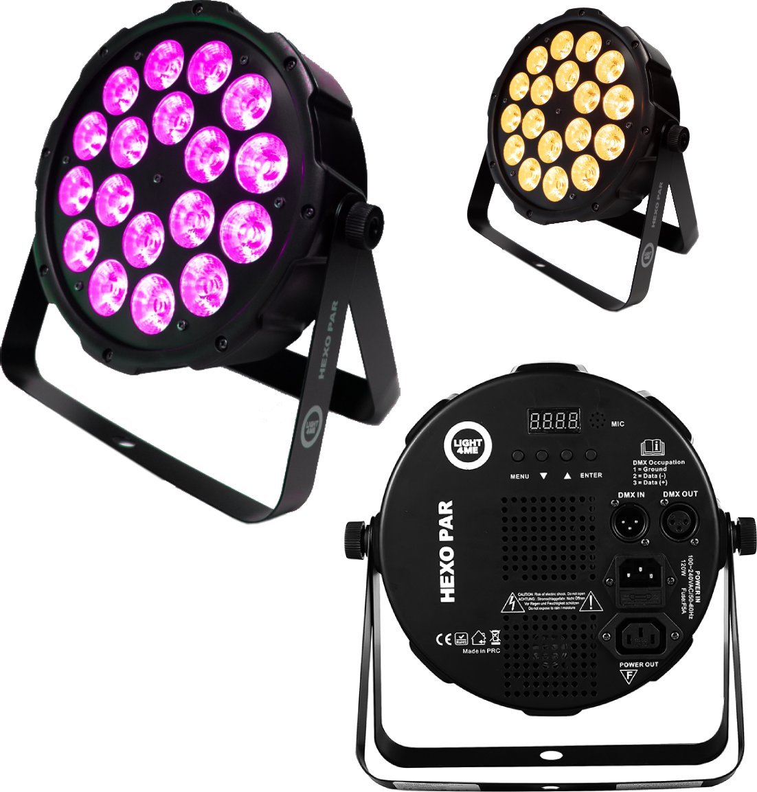 LIGHT4ME REFLEKTOR PROJEKTOR SCENICZNY LED KOLOROFON DISCO PAR 18x12W RGBWA-UV DMX