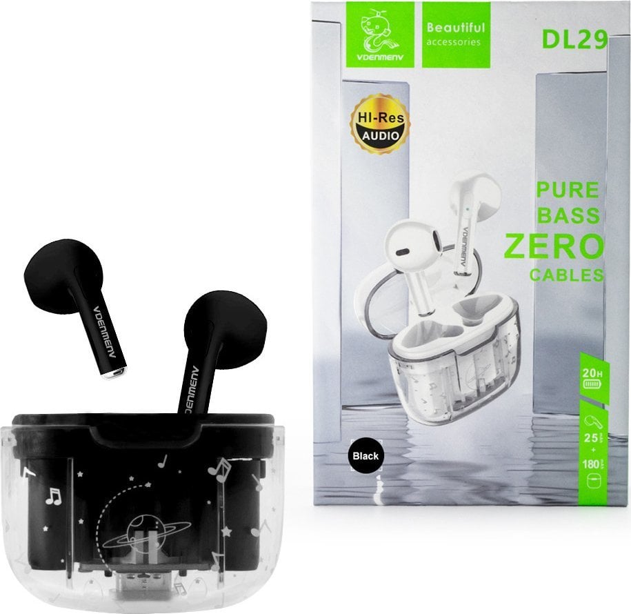 Słuchawki Vega SŁUCHAWKI BLUETOOTH DENMEN EARBUDS CZARNE DL29 TWS>