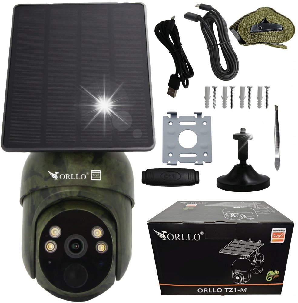 Kamera IP ORLLO ORLLO TZ1 MORO KAMERA IP ZEWNĘTRZNA OBROTOWA Z PANELEM SOLARNYM 3MPx 4G LTE