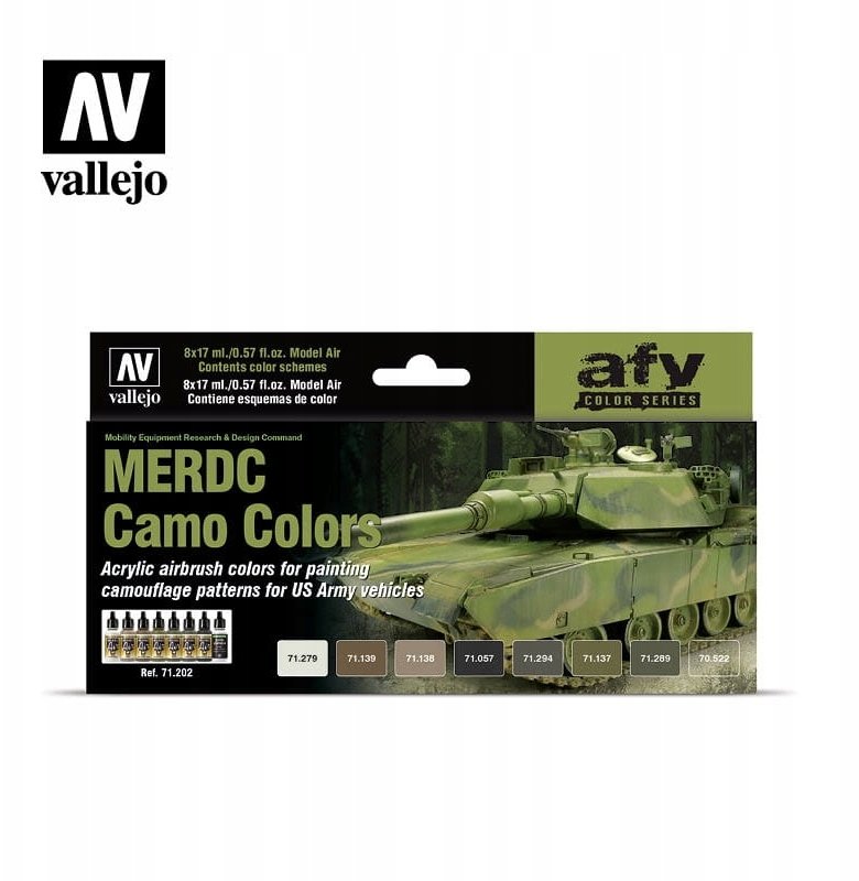 Vallejo Vallejo: 71.202 - Model Air - AFV - MERDC Camo Colors (8x18 ml)