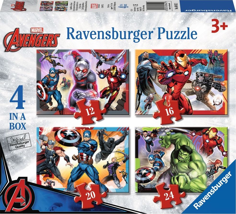 Ravensburger Puzzle 4w1 12/16/20/24 elementy - Avengers