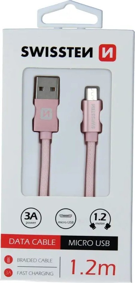 Kabel USB Swissten USB-A - micro-B 1.2 m Złoty (71522204)