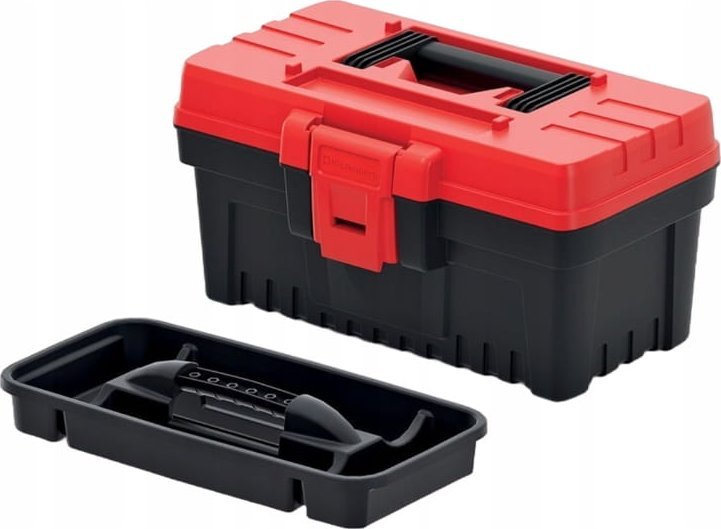 Prosperplast Kistenberg Skrzynka narzędziowa 36x18,6x19,3cm Praktyczna z uchwytem czarno-czerwona