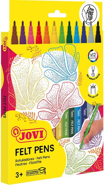 Jovi Flamastry , cienkie, 12 szt., mix kolorów (JO-1912)