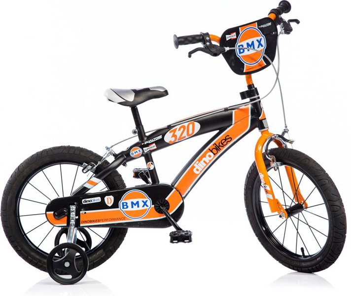 Kubisport Rowerek Dziecięcy 16 Cali BMX Czarny Kółka Boczne Hamulec Dino Bikes (Kub_05-CSK5165K-CRN)...