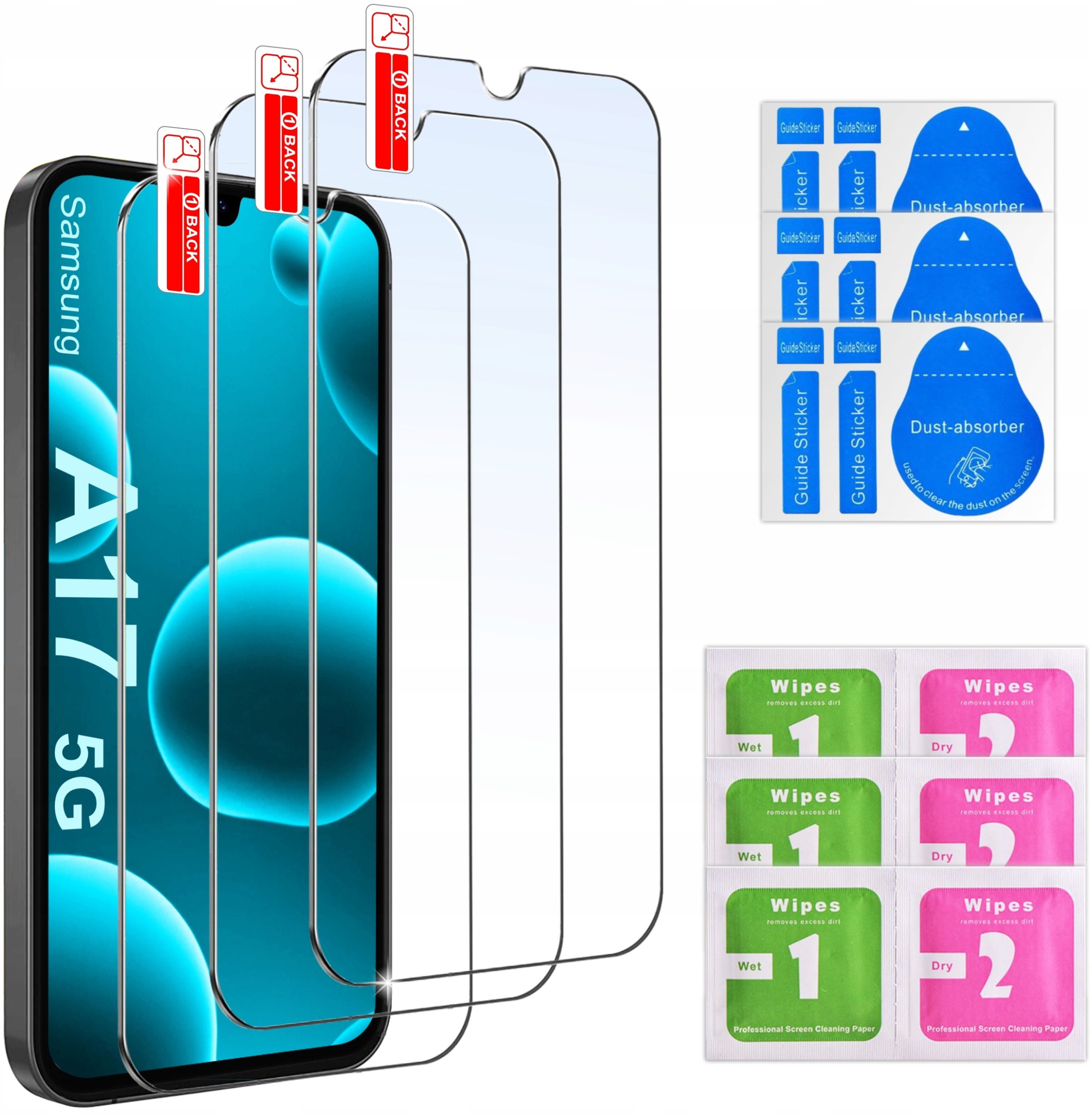 krainaGSM 3x SZKŁO HARTOWANE SZYBKA 9H do Samsung A17 5G