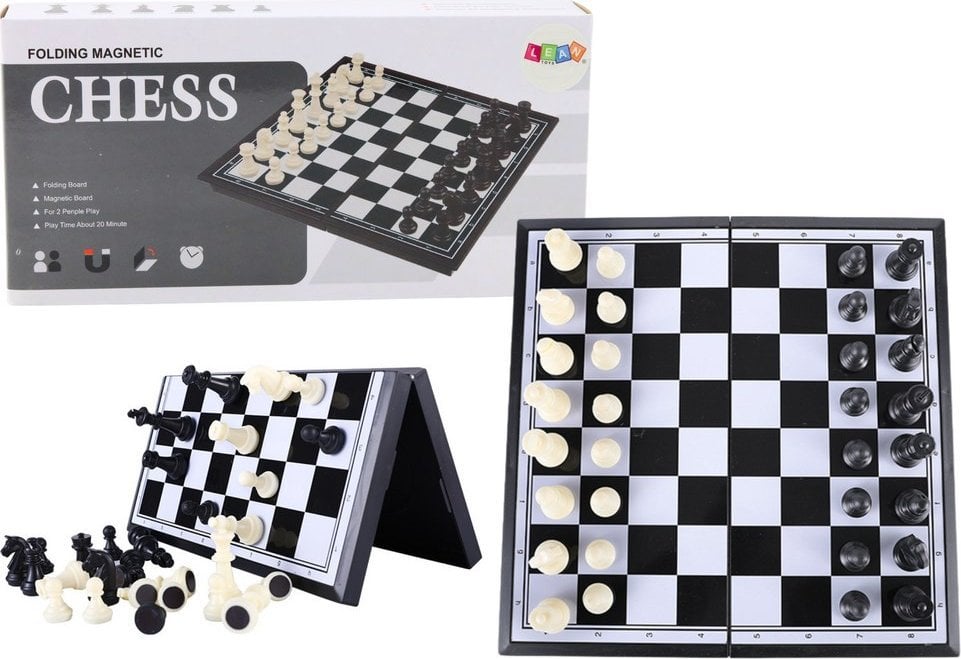 Gra Planszowa Szachy Klasyczne Magnetyczna Plansza Piony Figury LEAN Toys