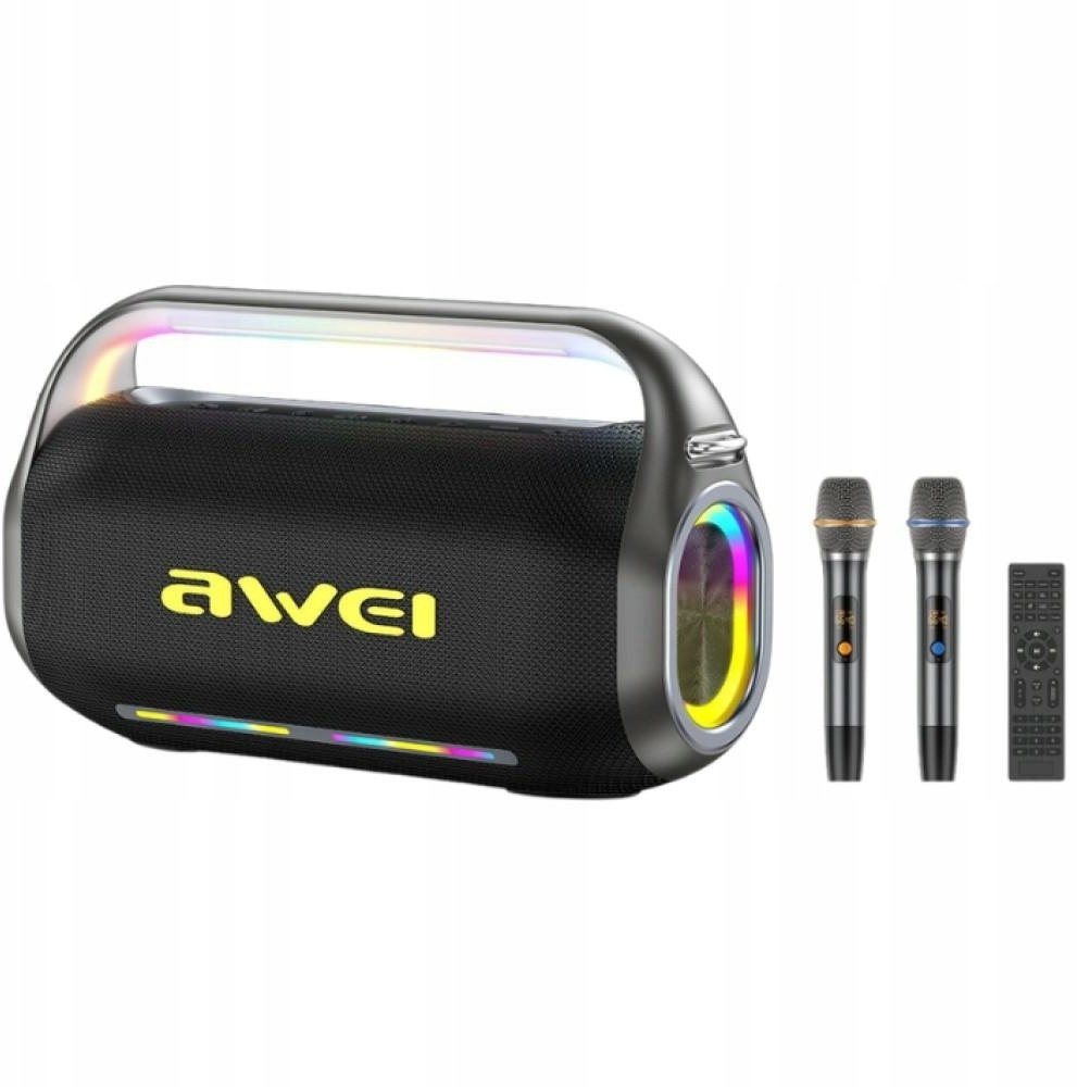 Głośnik Awei Głośnik bezprzewodowy AWEI KT20 400W Bluetooth 5.3 przenośny z zestawem karaoke czarny