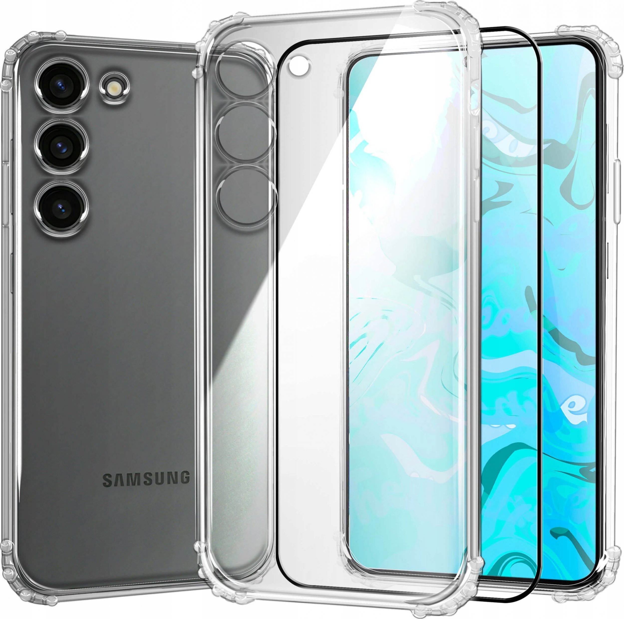 Hello Case ETUI PANCERNE DO SAMSUNG GALAXY S23 | CASE SILIKON GUMOWE SLIM SHOCK +SZKŁO