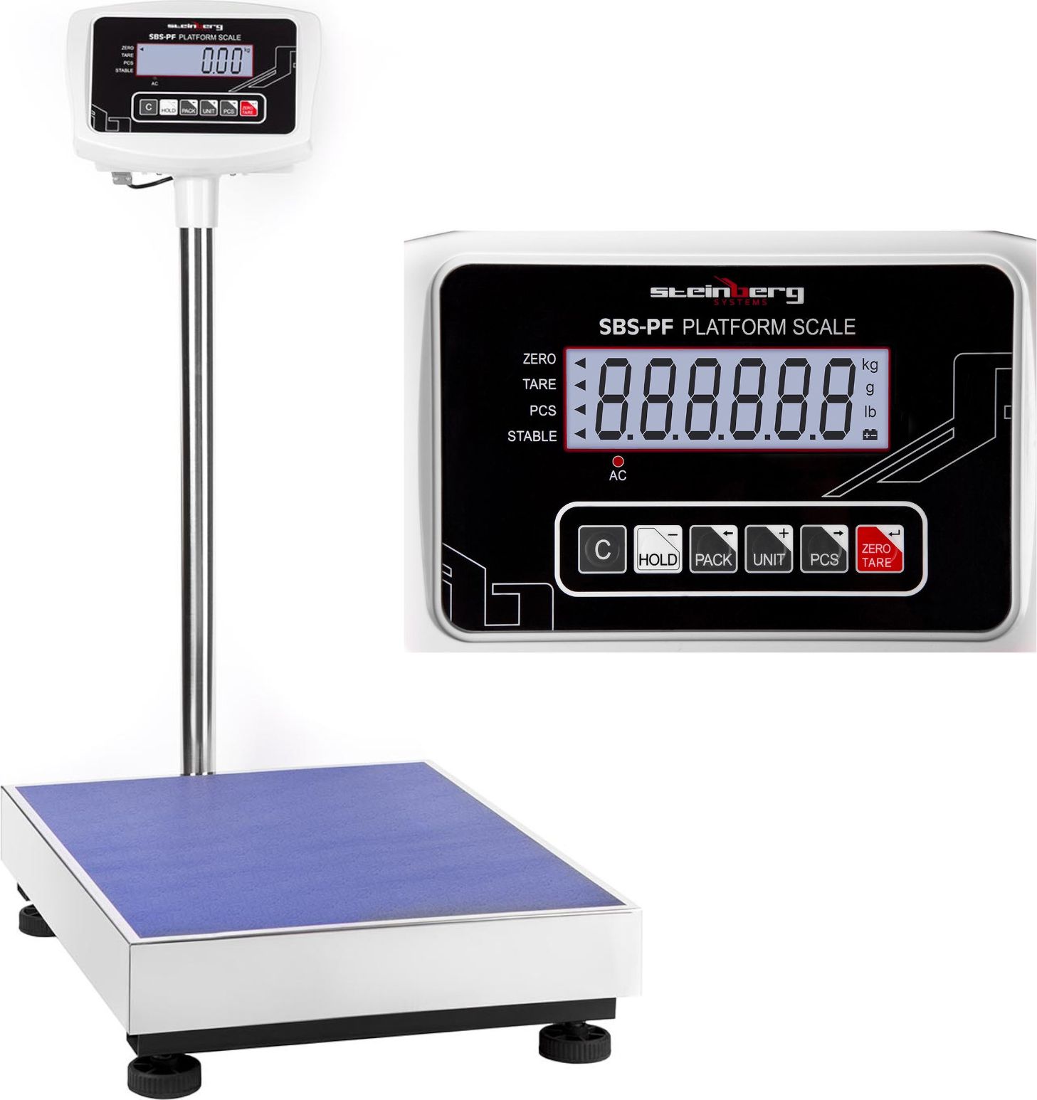 Steinberg Waga magazynowa platformowa kalkulacyjna SBS-PF-150 LCD do 150kg