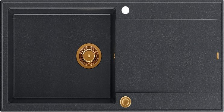 Zlewozmywak GraniteQ EVAN 146 XL zlewozmywak z syfonem Push 2 Open 1-komorowy z/o (1000x500x210; kom...