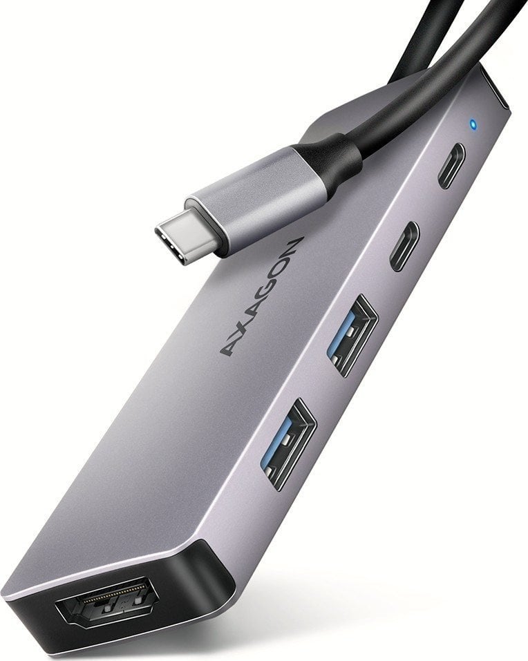 Фото - Кардридер / USB-хаб Axagon HUB USB  HMC-5H60, USB 5Gbps hub, porty 2x USB-A, 1x USB-C, HDMI 4k/60, PD 100W, kabel USB-C 15cm 