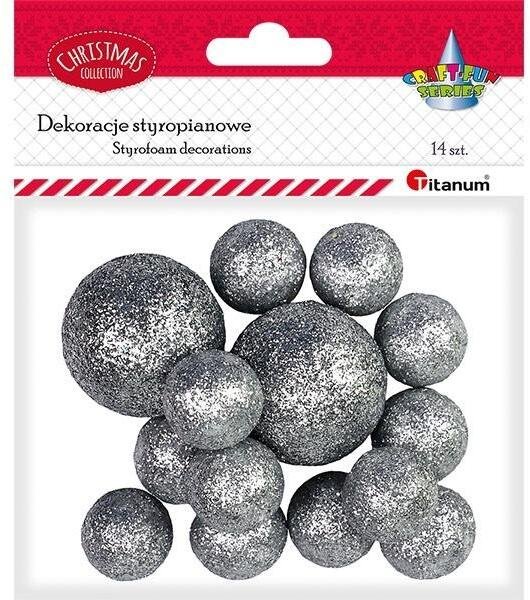 Party Deco Styropianowe kulki 16/25/27mm srebrne 14szt
