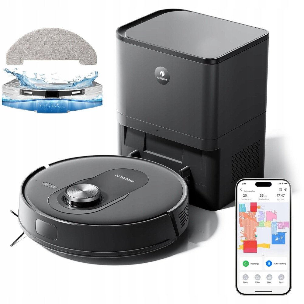 Robot sprzątający Proscenic Q8 Max robot odkurzający z funkcją wycierania 5000Pa 200min pracy
