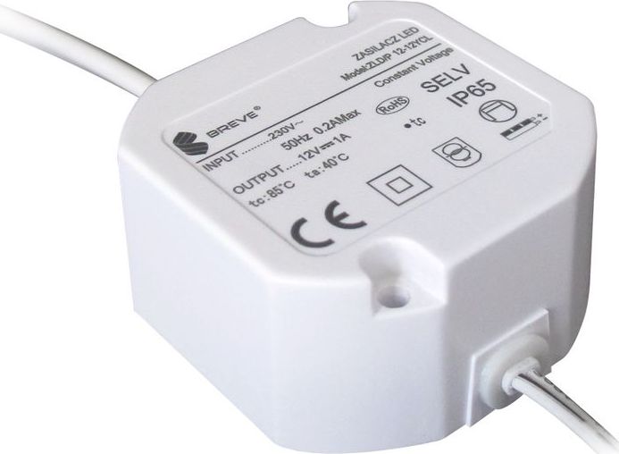 BREVE Zasilacz LED 24V DC 12W 0,5A IP65 /z zabezpieczeniami/ (ZLDP 12-24YCL)