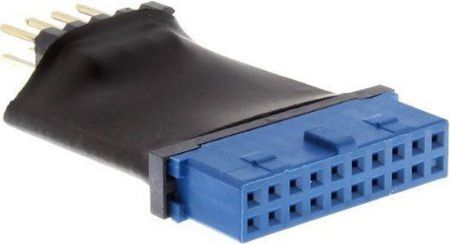 Intos USB 19 pin - USB 9 pin, Czarny (33449L)