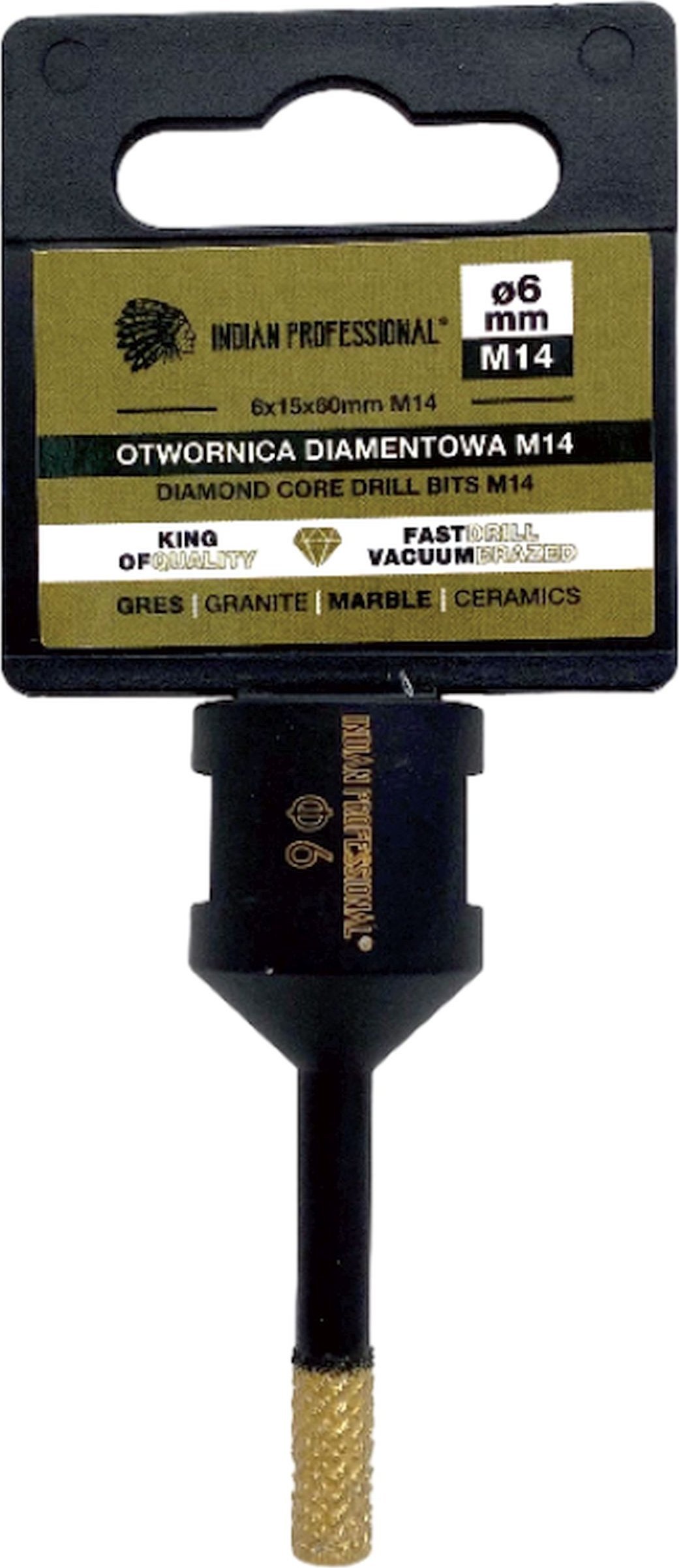 Montolit KORONA DIAMENTOWA M14 6mm WIERCENIE NA SUCHO /INDIAN PROFESSIONAL
