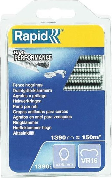 Rapid Zszywki z siatki drucianej VR16 Agraf galwanizowane 1390 ag