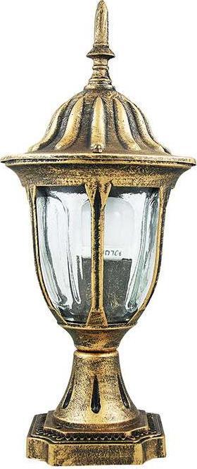 Polux Ogrodowa LAMPA stojąca FLORENCJA 302588 zewnętrzna OPRAWA metalowa latarenka outdoor IP43 patyna przezroczysta