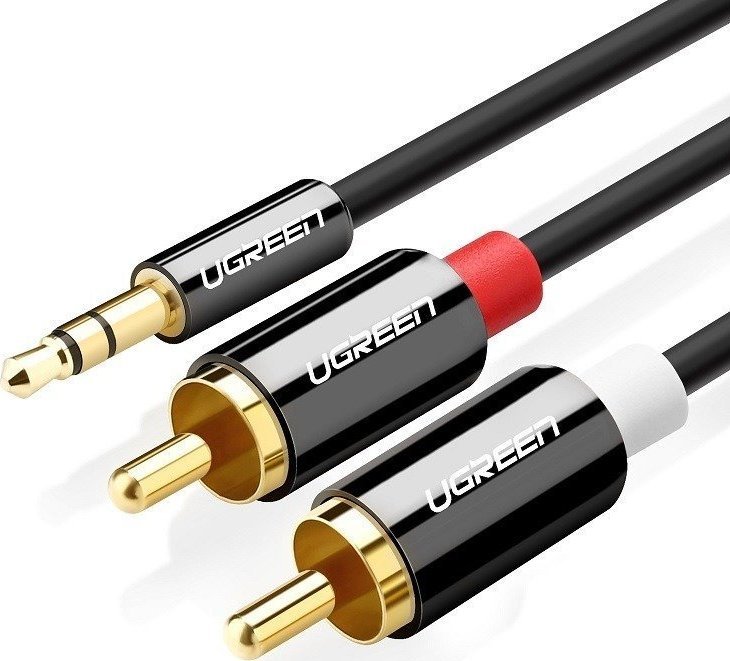 Kabel Ugreen Jack 3.5mm - RCA (Cinch) x2 5m czarny (10591B)