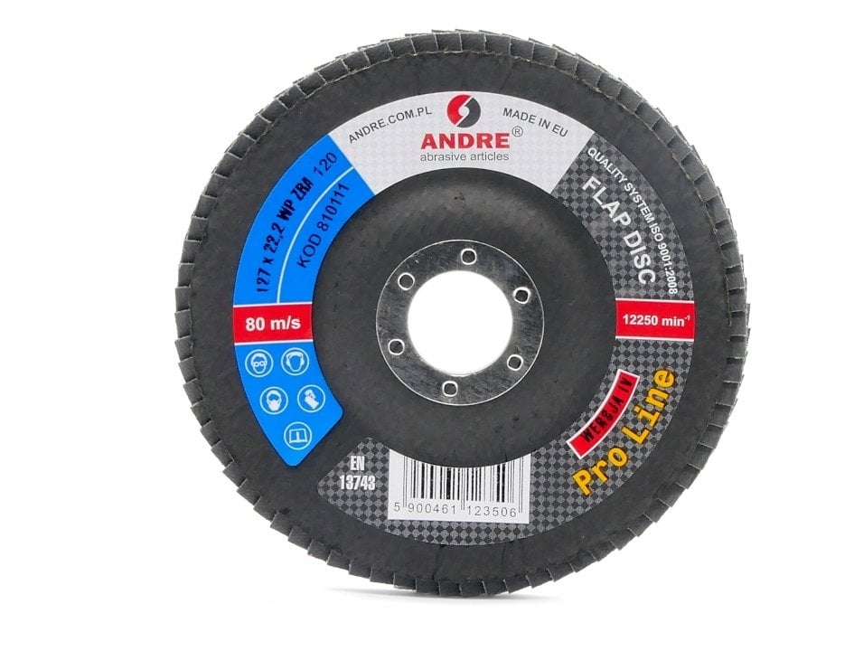 ANDRE ŚCIERNICA LISTKOWA 125mm P120 CYRKONOWA PRO LINE WERSJA IV