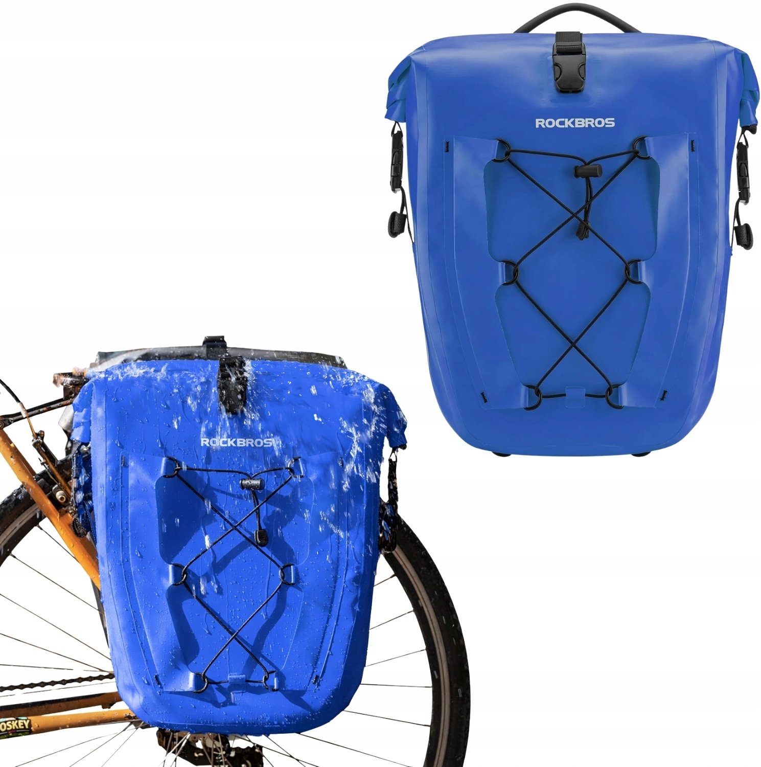RockBros Sakwa rowerowa Rockbros 30140022004 wodoodporna 25-32L - niebieska