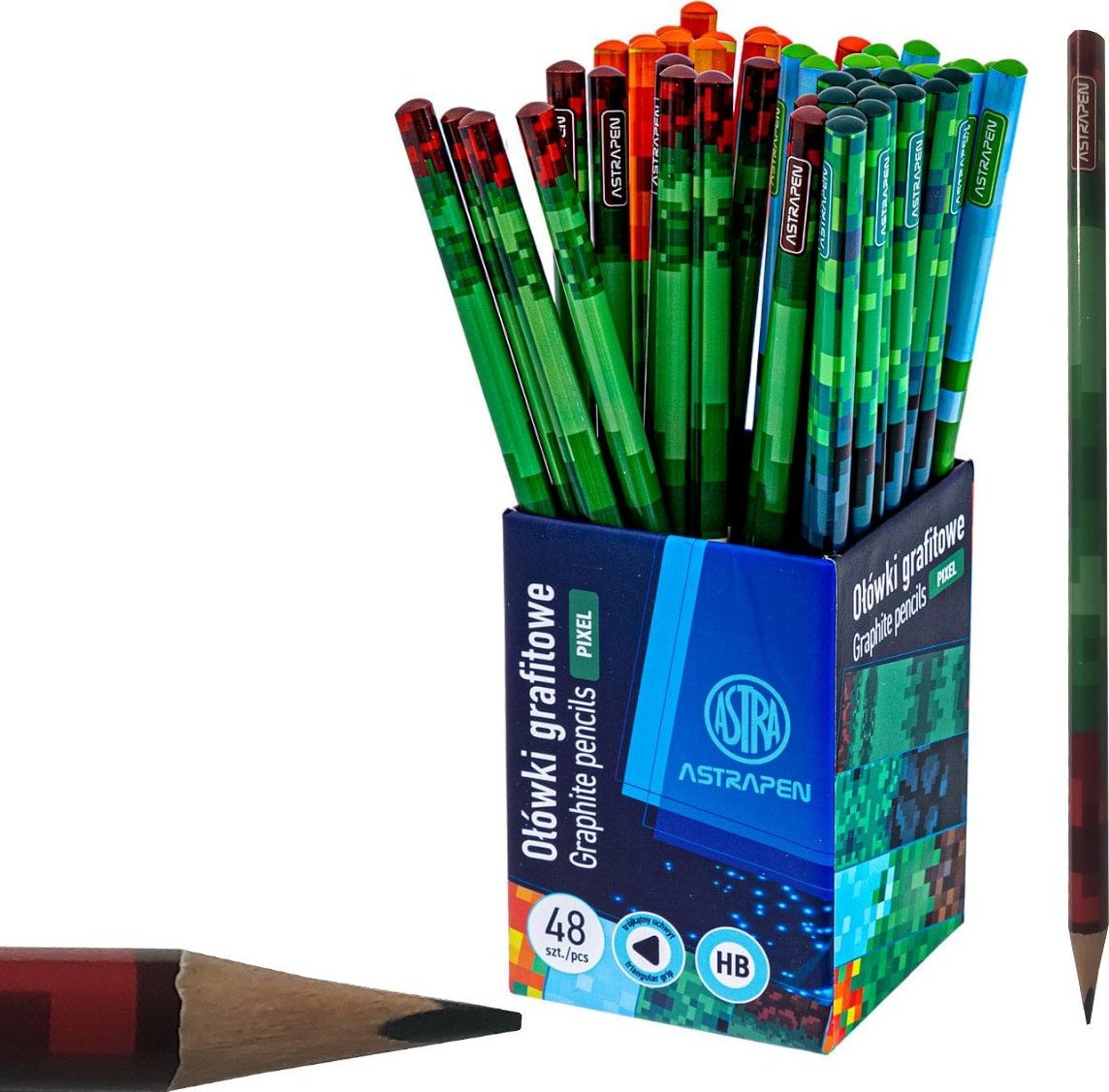Astra Zestaw ołówek HB trójkątny grafitowy Minecraft Pixel One ASTRA 48szt