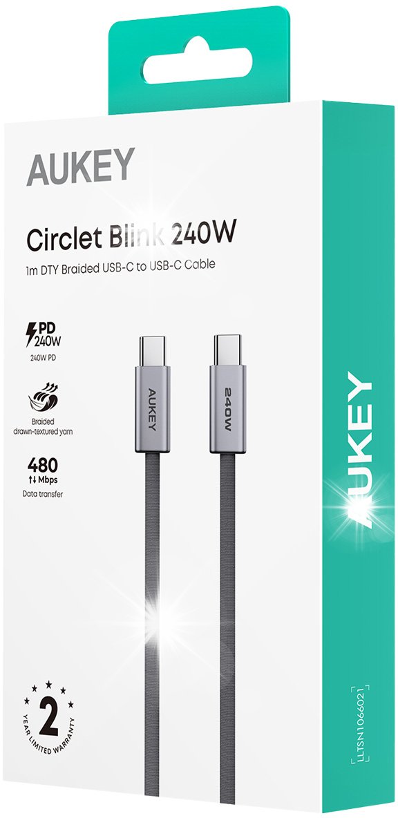Aukey Kabel do ładowania AUKEY USB-C / USB-C 1m 240W 480Mbps OPLOT CB-DCC241