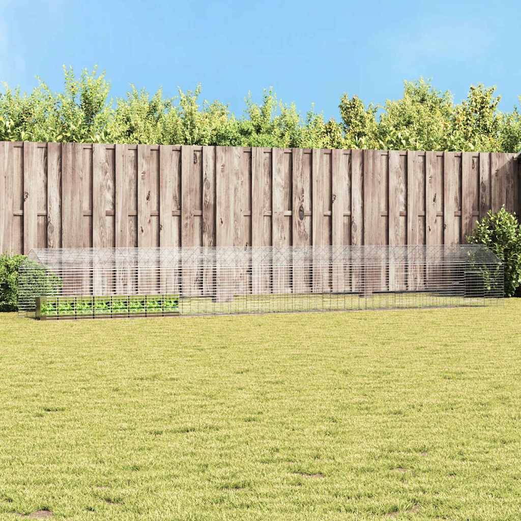 vidaXL Klatka dla królika Srebrny 400 x 78 x 78 cm Stal Galwanizowana