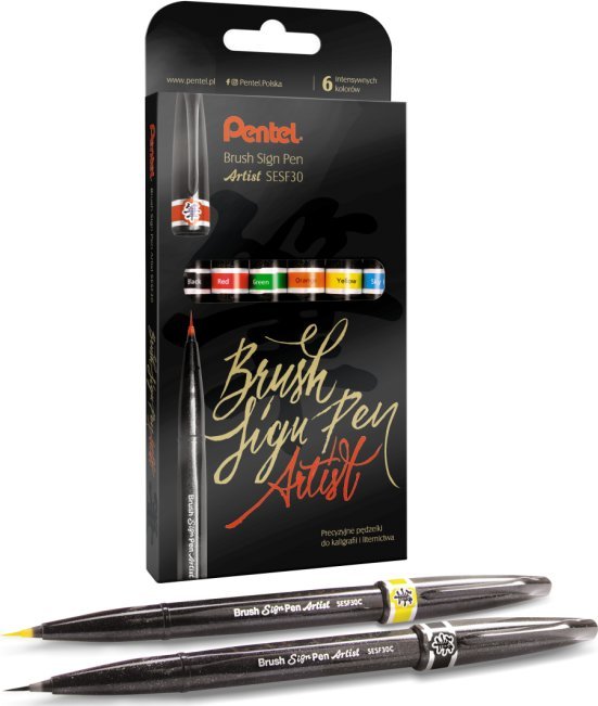 Pentel Pisak Brush Sign Pen Pentel SESF30C-ST6ABDFGS-PL