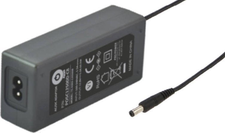 POSC 12V/5A/60W, desktop, gniazdo AC: IEC C8, wtyk DC:2.1/5.5 prosty (+)