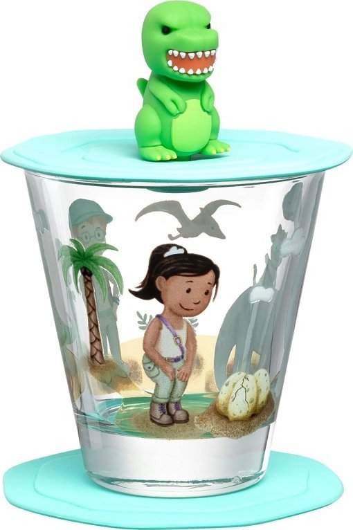 Leonardo Szklanka z pokrywą i spodkiem 215ml dinozaur BAMBINI AVVENTURA -