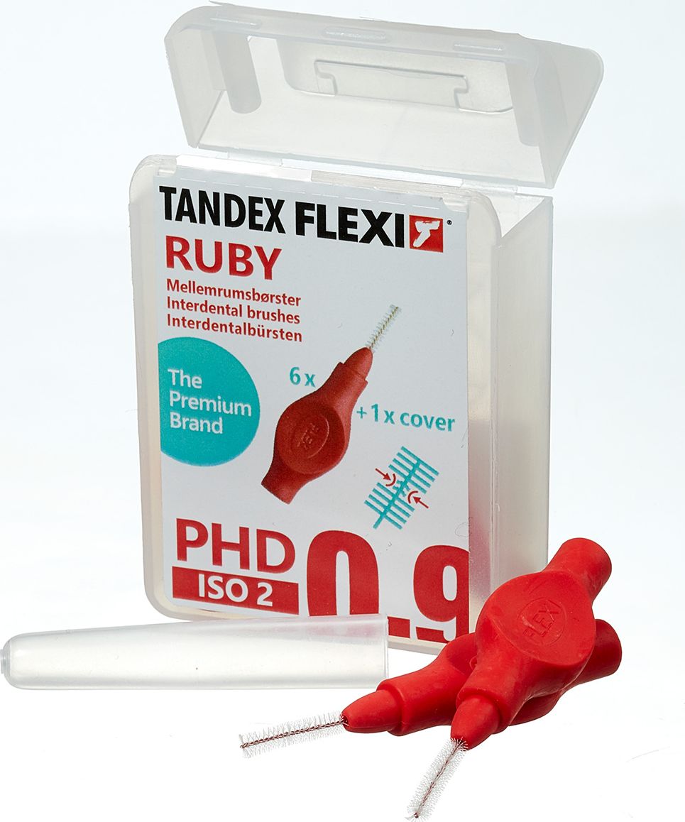 Tandex (6 szt.) szczoteczek Flexi Super Fine Ruby (czerwony))