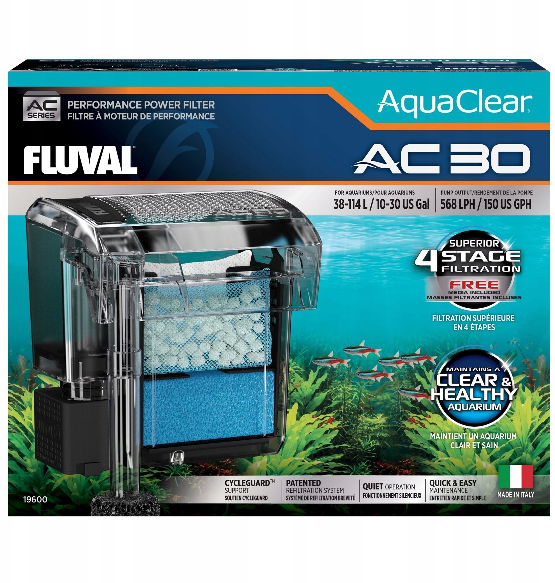 Fluval Filtr kaskadowy AC30 Power Filter, 38-114 L
