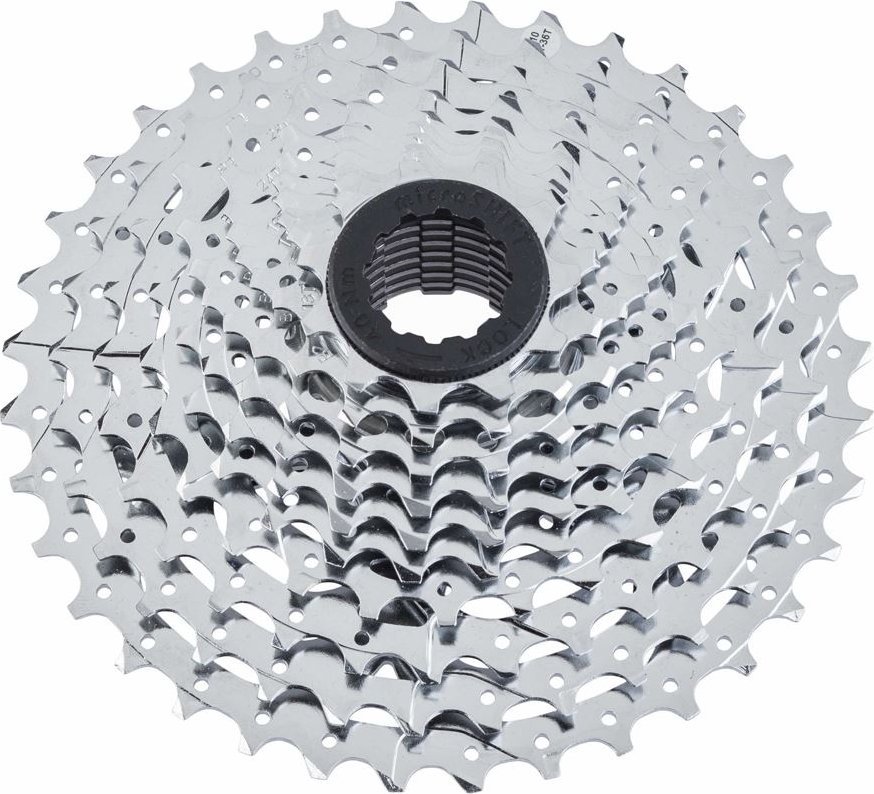 Microshift Kaseta MICROSHIFT R10/XLE 10.rzędowa, Stalowa, Kompatybilna z Shimano, 11-12-13-15-17-19-21-24-28-34, Chrom (NEW)