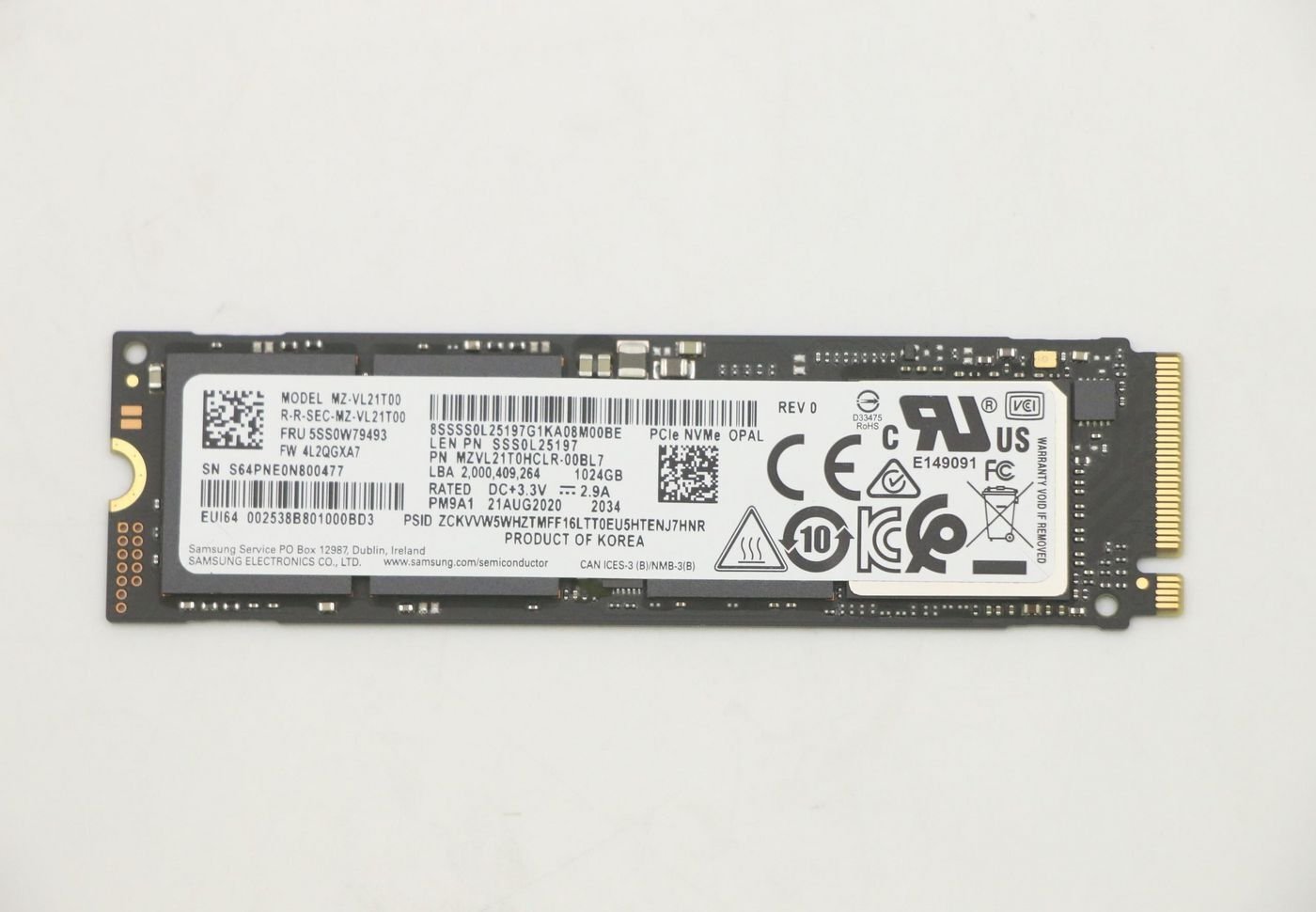 Dysk SSD Lenovo 1TB M.2 2280 PCIE NVME SSD (5SD1U51507)