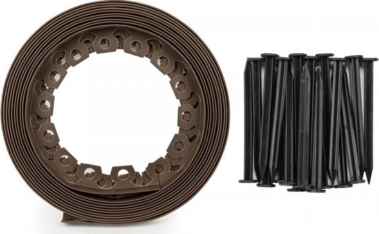 Bradas Zestaw z obrzeżem trawnikowym EASY BORDER - 40mm brązowe