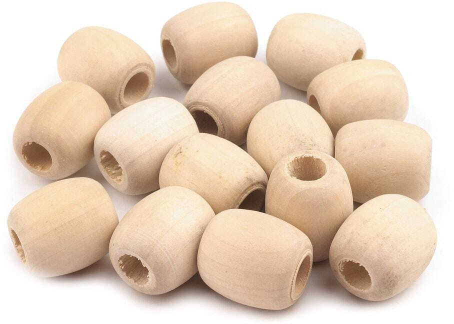 kufer-pasmanteria.pl Koraliki drewniane nielakierowane owal 18x20 mm (1 szt) (5903802506105)