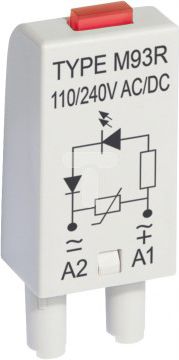 Relpol Moduł sygnalizacyjny LV dioda LED zielony + warystor V 110-230V AC/DC M93G szary (854860)
