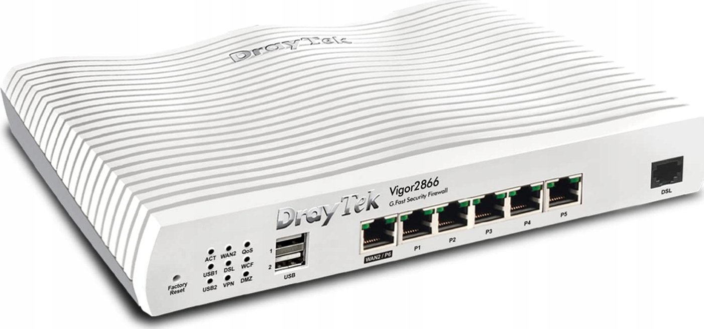 Router DrayTek Draytek Vigor 2866: Gfast Modem-Firewall ruter Gigabit Ethernet Szary