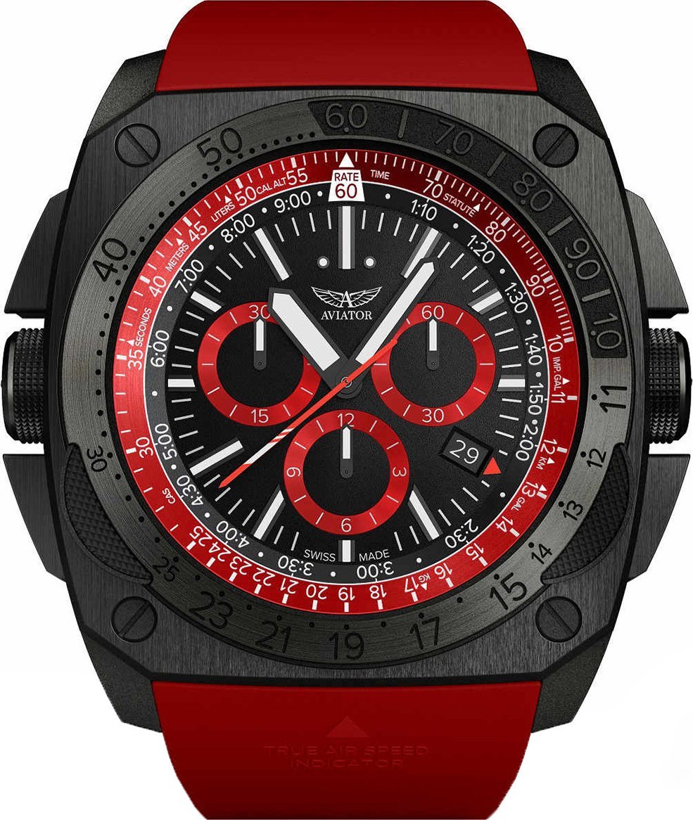 Zegarek Aviator Zegarek męski M.2.30.5.215.6 czerwony