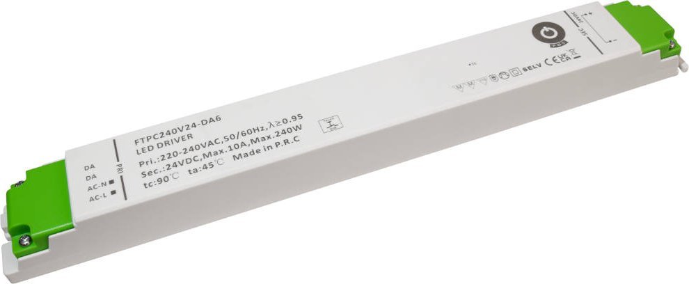 MPL Power zasilacz LED 24V/10A CV DALI Type 6, Push Dimming, plastic case