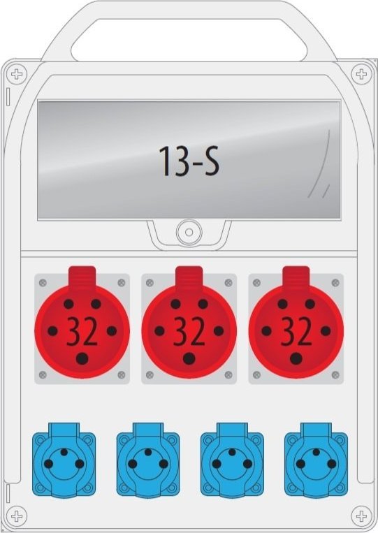 Pawbol Rozdzielnica R-BOX 380R 3x32A/5p 4x250V 13S - B.18.380-3