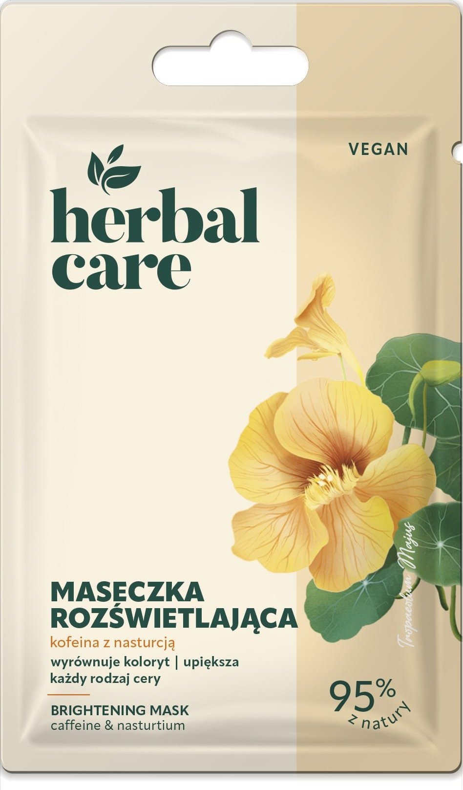HERBAL CARE Vegan Rozświetlająca Maseczka na twarz - Kofeina z Nasturcją 7 g
