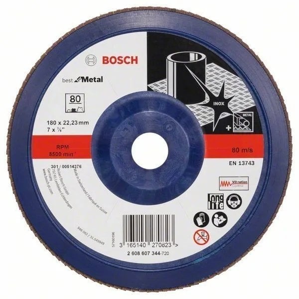 FLAP DISC BLUE METAL TOP PLASTIC 180x80