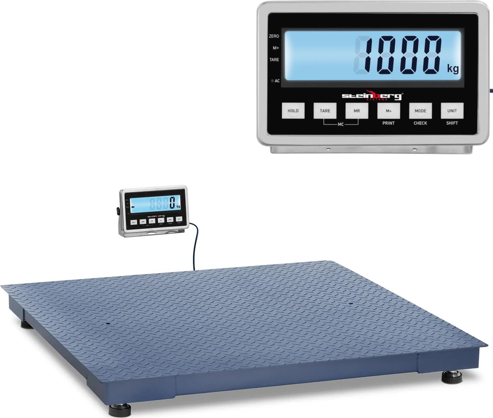 Steinberg Waga platformowa magazynowa LCD 120 x 120 cm 1000 kg / 0.2 kg Waga platformowa magazynowa ...