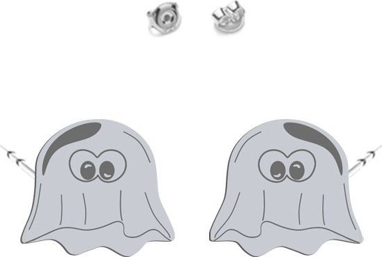 MEJK Jewellery Kolczyki Srebrne Duszek Halloween